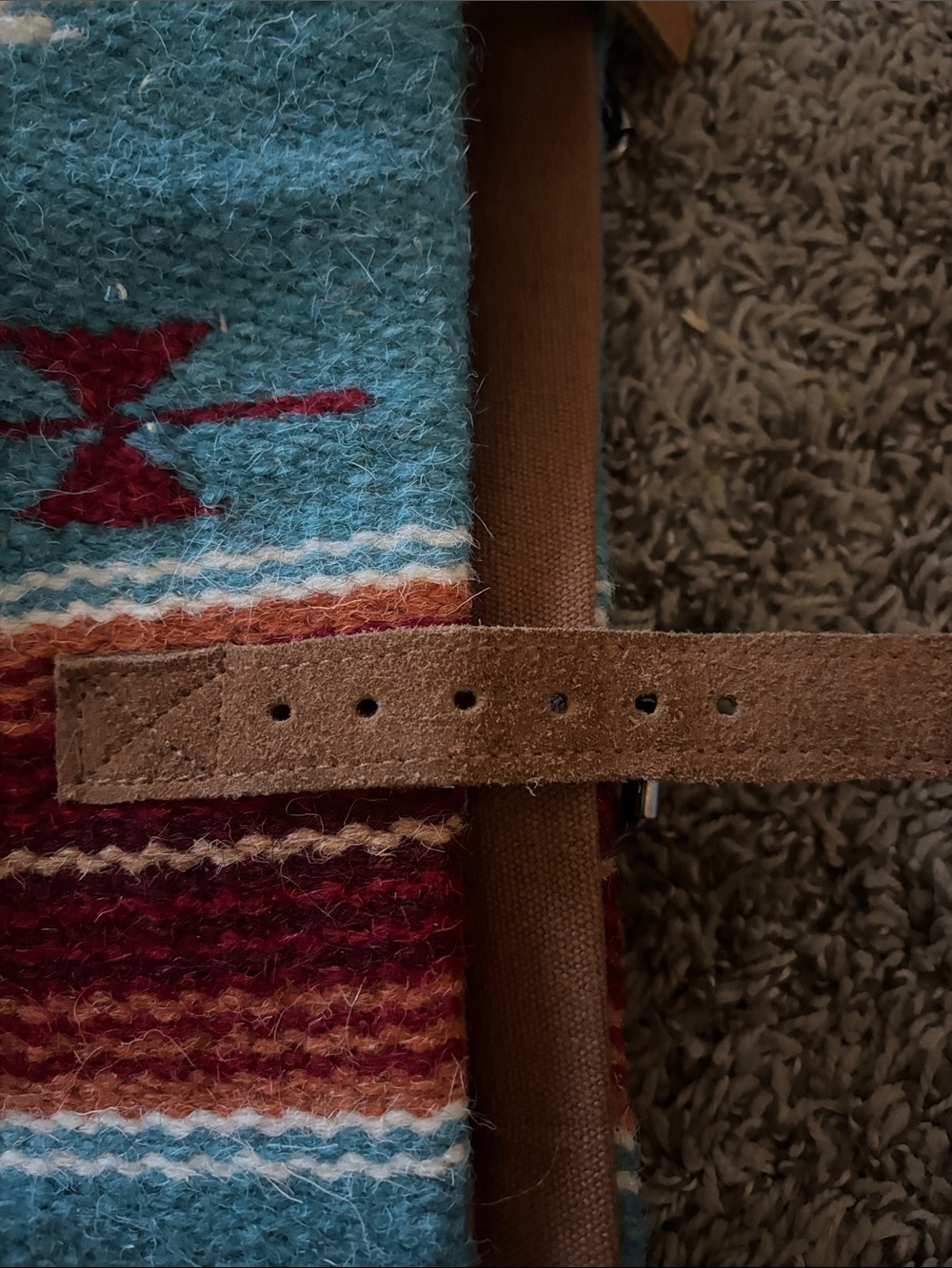Aztec Pattern Knee-High Wool Boot Rugs - Turquoise & Red - Picture 4 of 4